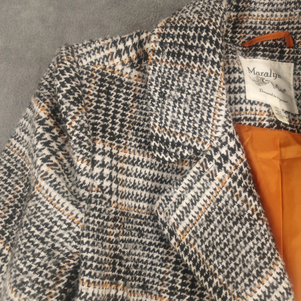 Maralyn & Me Double Breasted Jacket Pea Coat Size XS  Brand Retro Plaid Academia - Picture 16 of 16
